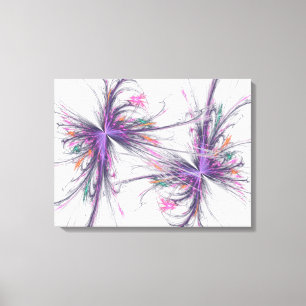 Elegant Butterflies Fractal Wrapped Canvas