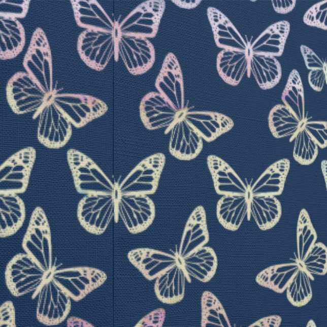    Elegant Butterflies Girly Cute Pretty Navy Blue Wallpaper (Seam)