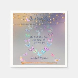 Elegant Butterflies Heart Birds Napkin