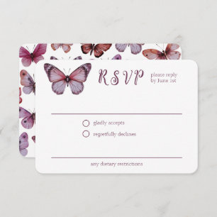 Elegant Butterflies Wedding CUSTOM RSVP Enclosure Card