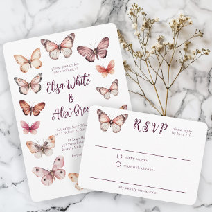 Elegant Butterflies Wedding CUSTOM RSVP Enclosure Card