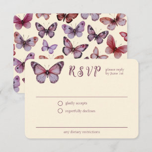 Elegant Butterflies Wedding CUSTOM RSVP Enclosure Card