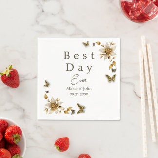 Elegant butterflies Wedding Napkins