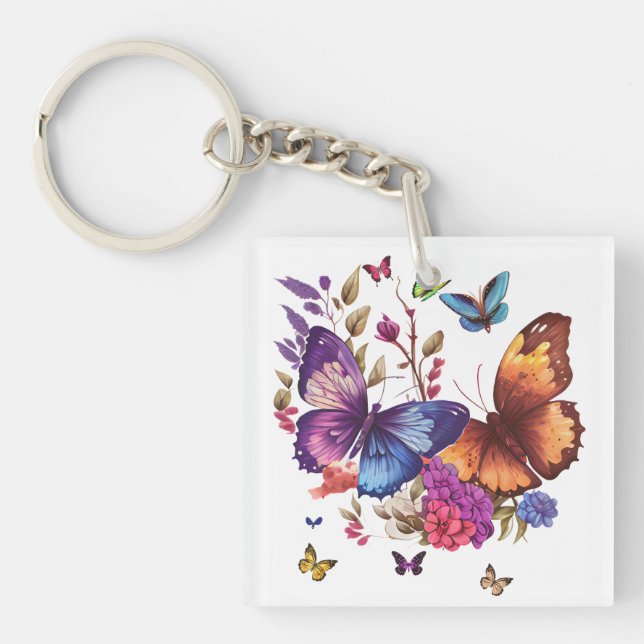  Elegant Butterfly Acrylic Keychain (Front)