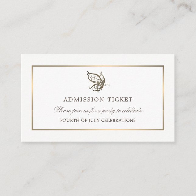 Elegant Butterfly, Admission Ticket Enclosure Card (Front)