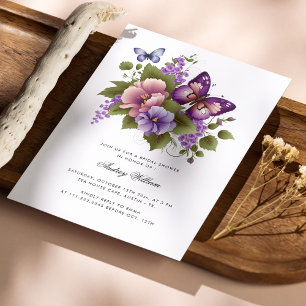 Elegant Butterfly and Bloom Bridal Shower Invitation