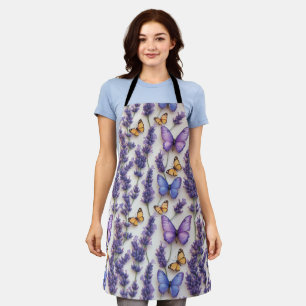 Elegant Butterfly and Lavender Design  Apron