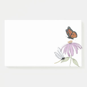 Elegant Butterfly and Purple Flower Stylish blank Post-it Notes