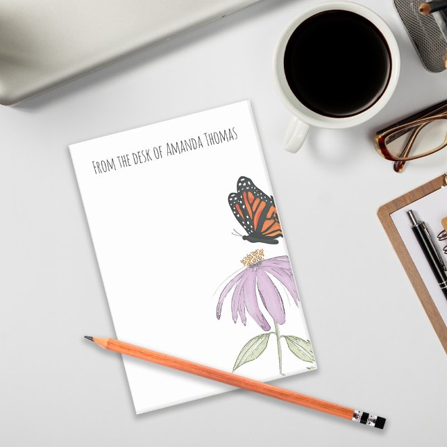 Elegant Butterfly and Purple Flower Stylish Post-it Notes (Creator Uploaded)