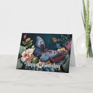 Elegant Butterfly Art Happy Birthday Card
