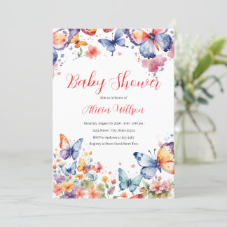 Elegant Butterfly Baby Shower  Invitation