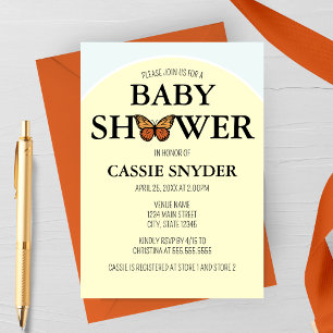Elegant Butterfly Baby Shower Invitation