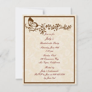 Elegant Butterfly Bachelorette Party Invitation