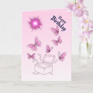Elegant Butterfly Birthday Card Colorful Customi