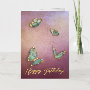 Elegant Butterfly Birthday Foil Greeting Card