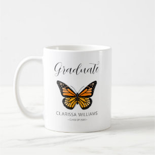 Elegant Butterfly Black & White Graduation Party Coffee Mug