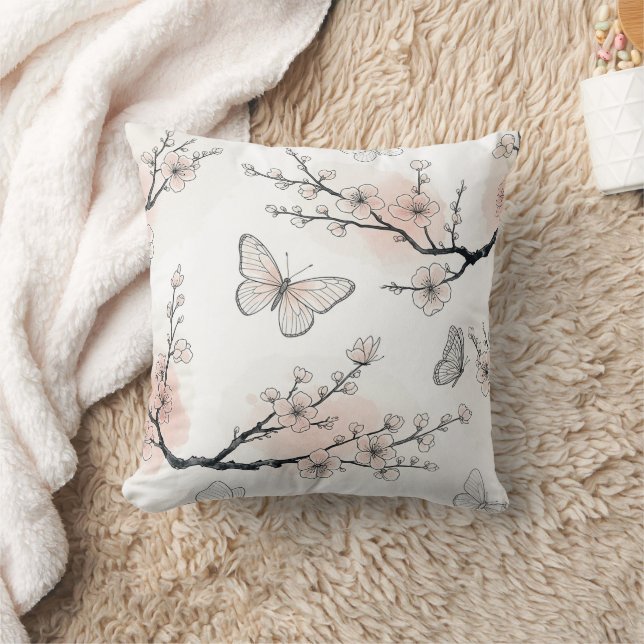 Elegant Butterfly Blossom (10) Cushion (Blanket)