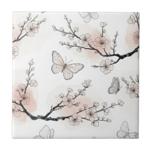 Elegant Butterfly Blossom (10) Tile