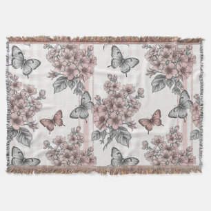 Elegant Butterfly Blossom (1) Throw Blanket