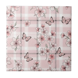 Elegant Butterfly Blossom (2) Tile