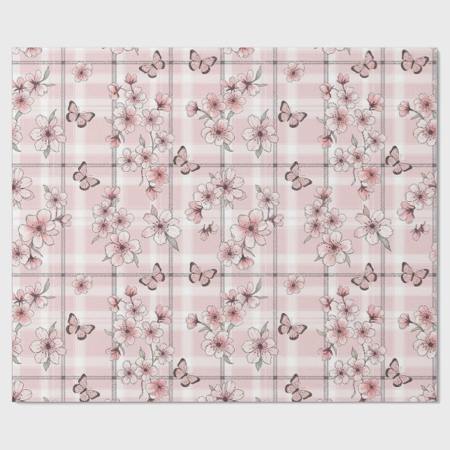 Elegant Butterfly Blossom (2) Wrapping Paper (Flat)
