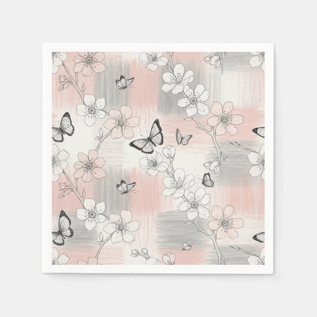 Elegant Butterfly Blossom (3) Napkin (Front)