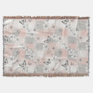 Elegant Butterfly Blossom (3) Throw Blanket