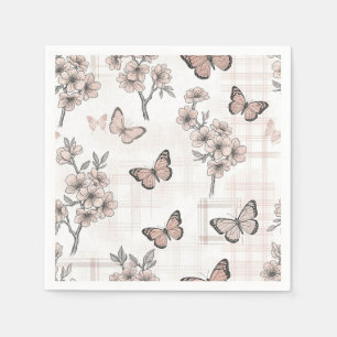 Elegant Butterfly Blossom (4) Napkin