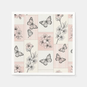 Elegant Butterfly Blossom (5) Napkin