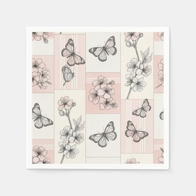 Elegant Butterfly Blossom (5) Napkin (Front)