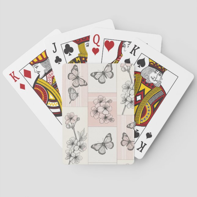 Elegant Butterfly Blossom (5) Playing Cards (Back)