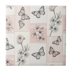 Elegant Butterfly Blossom (5) Tile