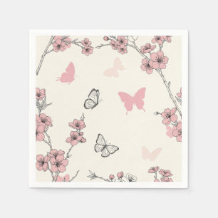 Elegant Butterfly Blossom (6) Napkin