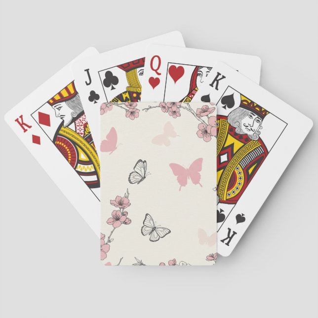 Elegant Butterfly Blossom (6) Playing Cards (Back)