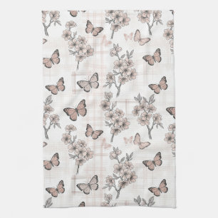 Elegant Butterfly Blossom (6) Tea Towel