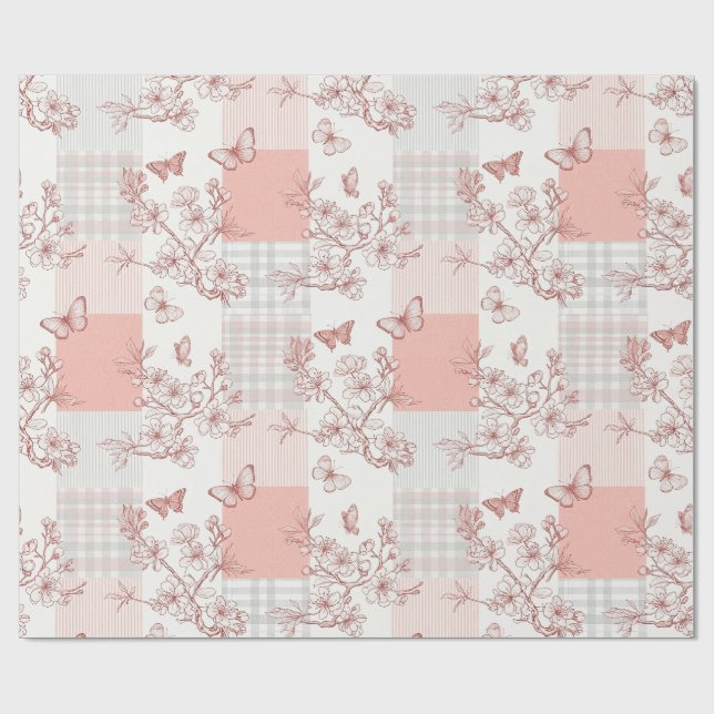 Elegant Butterfly Blossom (7) Wrapping Paper (Flat)