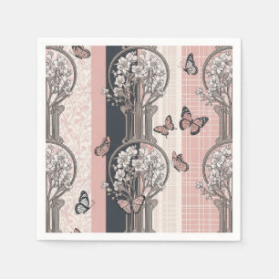 Elegant Butterfly Blossom (8) Napkin