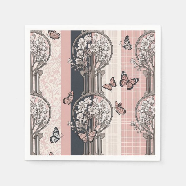 Elegant Butterfly Blossom (8) Napkin (Front)