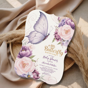 Elegant Butterfly Blossom Baby Shower Invitation