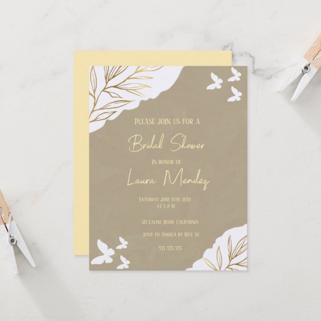 elegant butterfly  Boho  Bridal Shower  (Front/Back In Situ)