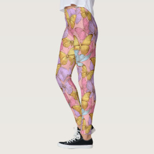 Elegant Butterfly Camo Petal Maternity Running Leggings