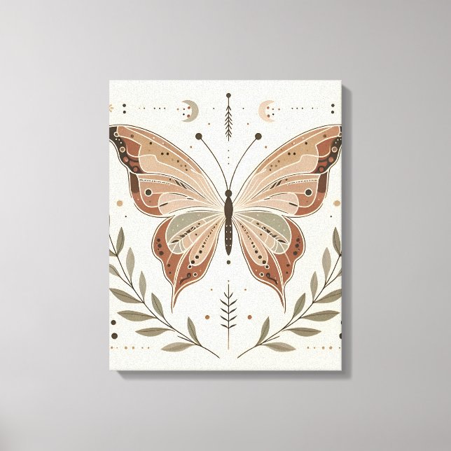 Elegant Butterfly Canvas Wall Art (Front)