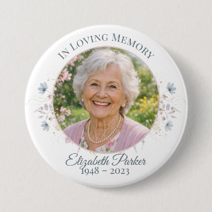 Elegant Butterfly Celebration of Life Program 7.5 Cm Round Badge