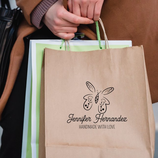 Elegant Butterfly Custom Handmade Large   Rubber Stamp (Creator Uploaded)