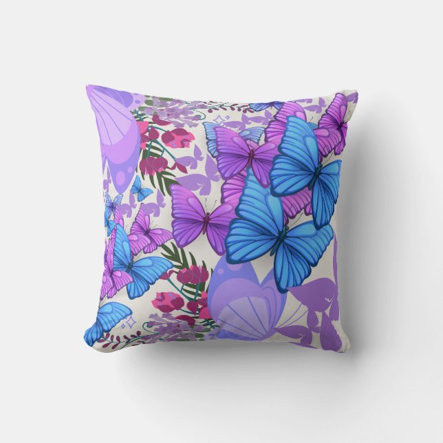 Elegant Butterfly Decorative Pillow-Soft & Stylish Cushion (Front)