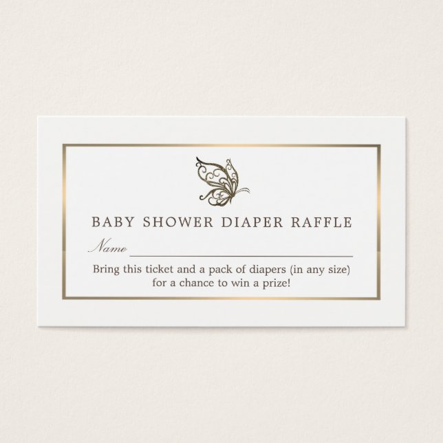 Elegant Butterfly, Diaper Raffle Ticket (Front)