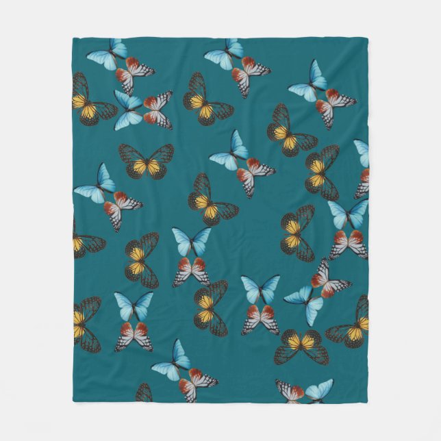 Elegant Butterfly Dream Fleece Blanket (Front)