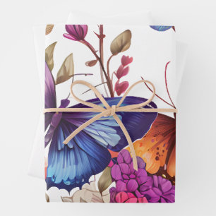 Elegant Butterfly Flat Sheet Wrapping Paper