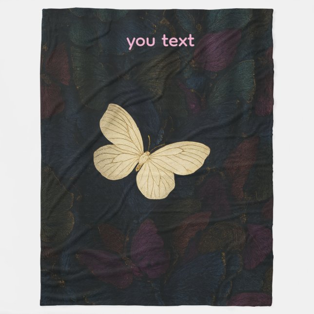 Elegant Butterfly Fleece Blanket (Front)
