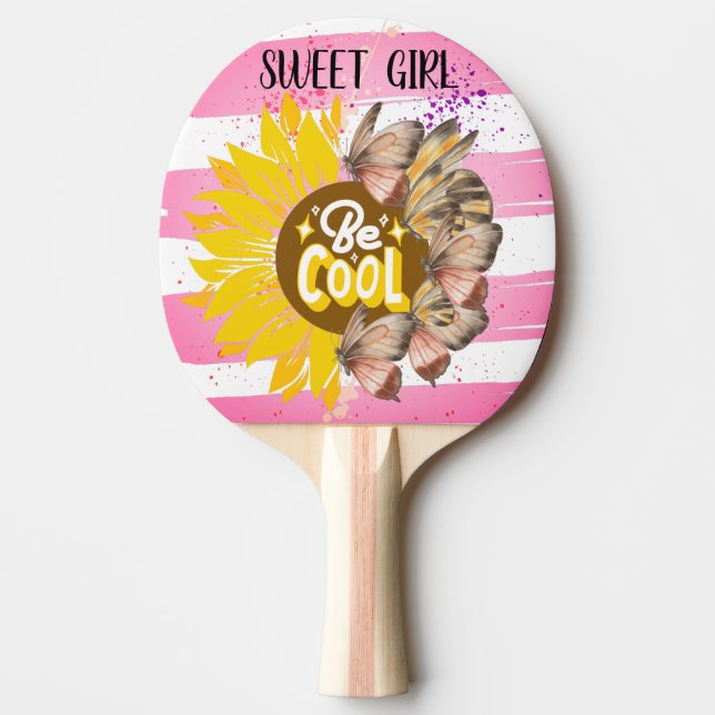 Elegant Butterfly Floral Aesthetic Ping Pong Paddle (Front)